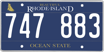RI license plate 747883