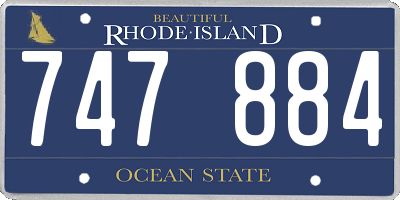RI license plate 747884