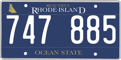 RI license plate 747885