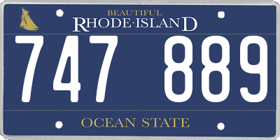 RI license plate 747889