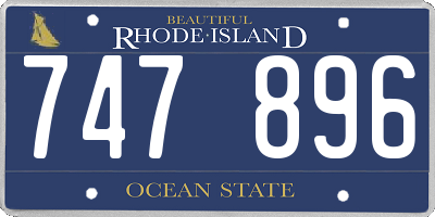 RI license plate 747896