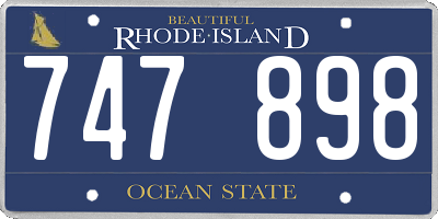 RI license plate 747898