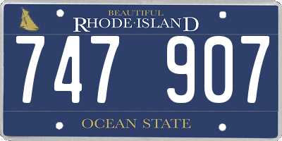 RI license plate 747907