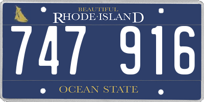 RI license plate 747916