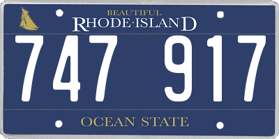 RI license plate 747917