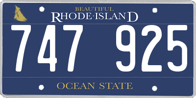 RI license plate 747925