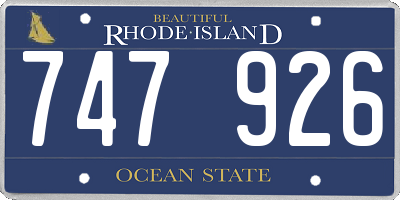 RI license plate 747926