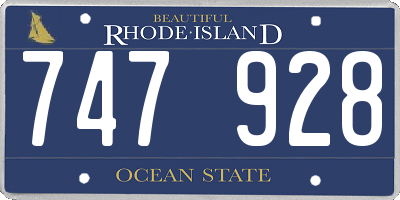 RI license plate 747928