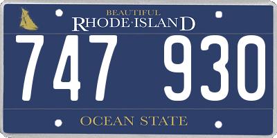 RI license plate 747930