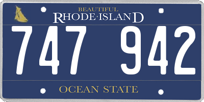 RI license plate 747942