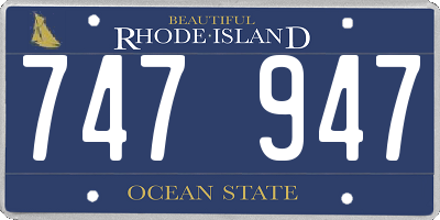 RI license plate 747947
