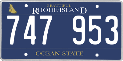 RI license plate 747953