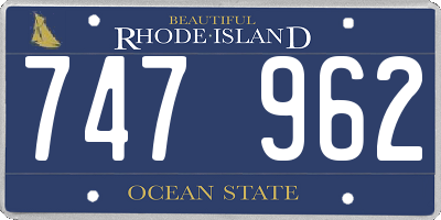 RI license plate 747962