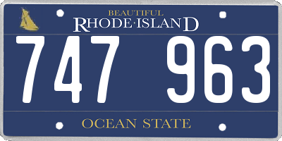 RI license plate 747963