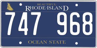 RI license plate 747968