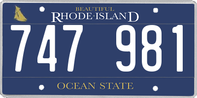 RI license plate 747981