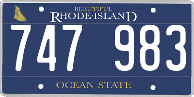 RI license plate 747983