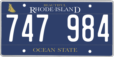 RI license plate 747984
