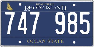 RI license plate 747985
