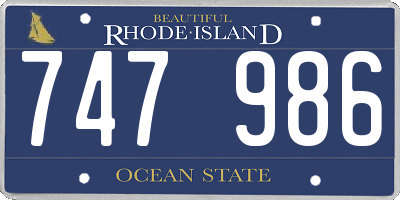 RI license plate 747986