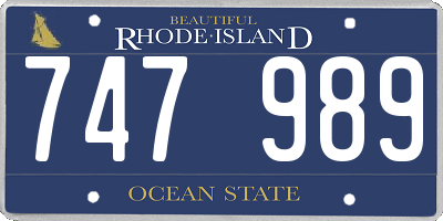 RI license plate 747989