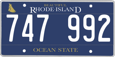 RI license plate 747992