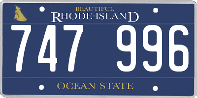 RI license plate 747996