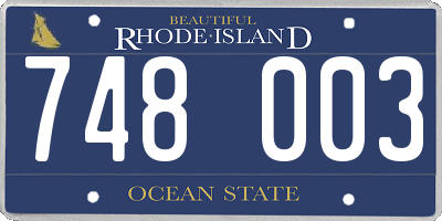 RI license plate 748003