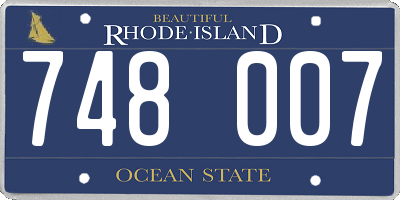 RI license plate 748007