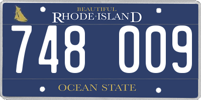 RI license plate 748009