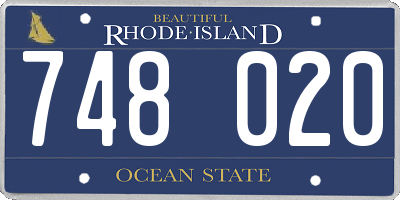 RI license plate 748020