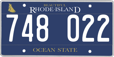 RI license plate 748022
