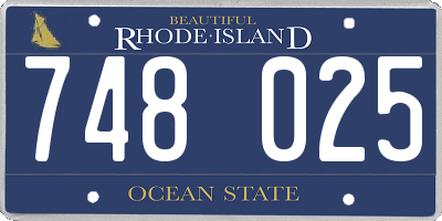 RI license plate 748025