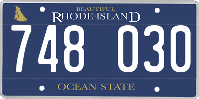 RI license plate 748030