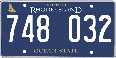 RI license plate 748032