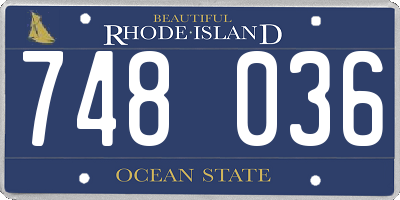 RI license plate 748036