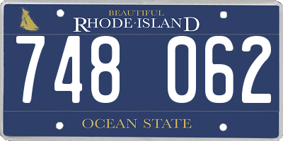 RI license plate 748062