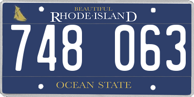 RI license plate 748063