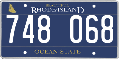 RI license plate 748068