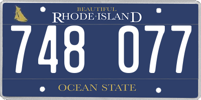 RI license plate 748077