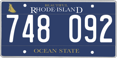 RI license plate 748092