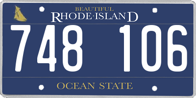 RI license plate 748106