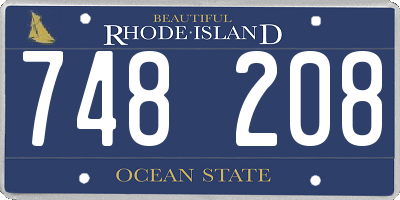 RI license plate 748208