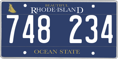 RI license plate 748234