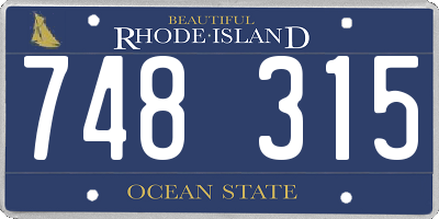 RI license plate 748315