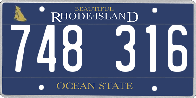 RI license plate 748316