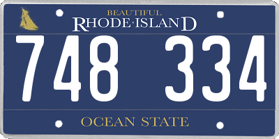 RI license plate 748334