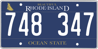 RI license plate 748347