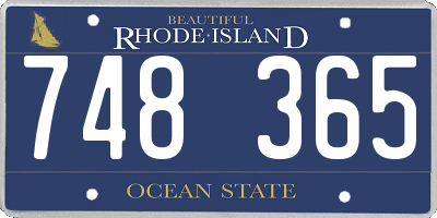 RI license plate 748365