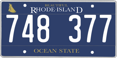 RI license plate 748377